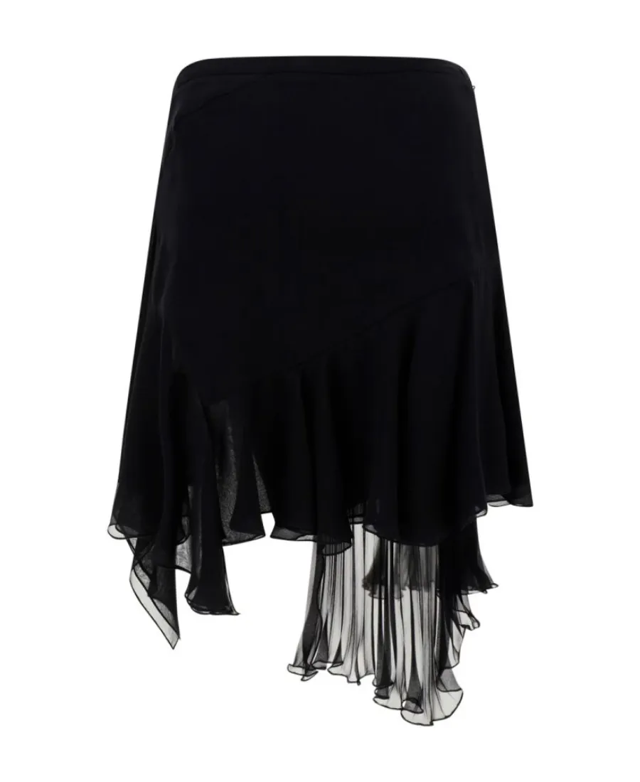 Asymmetric Hem Mini Skirt