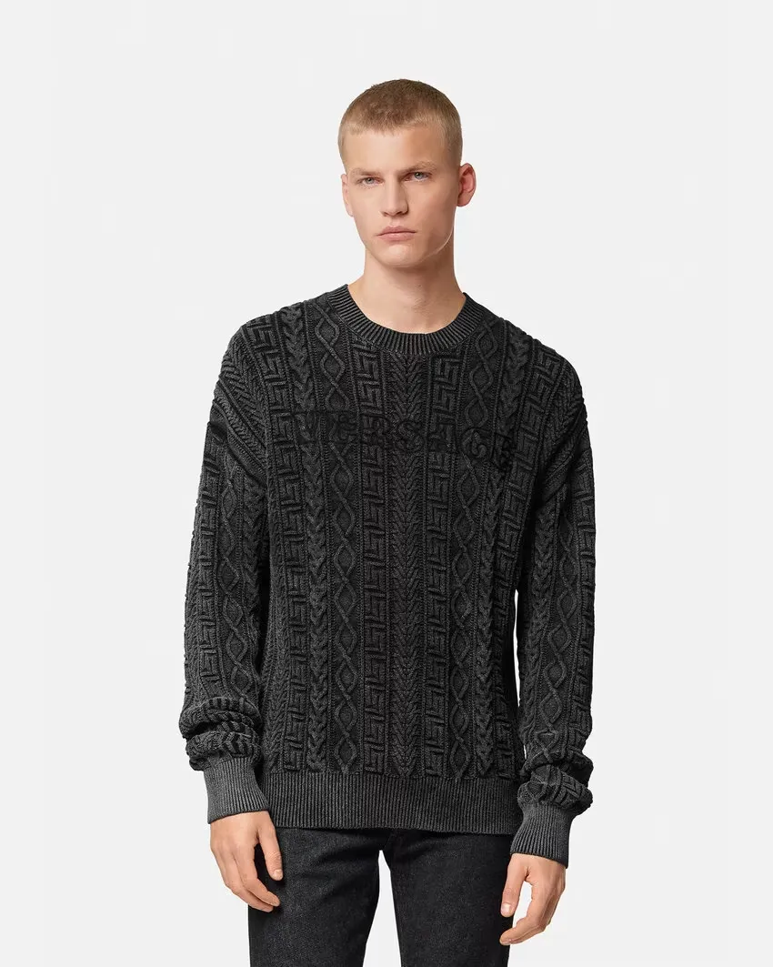 Logo Embroidered Knitted Jumper