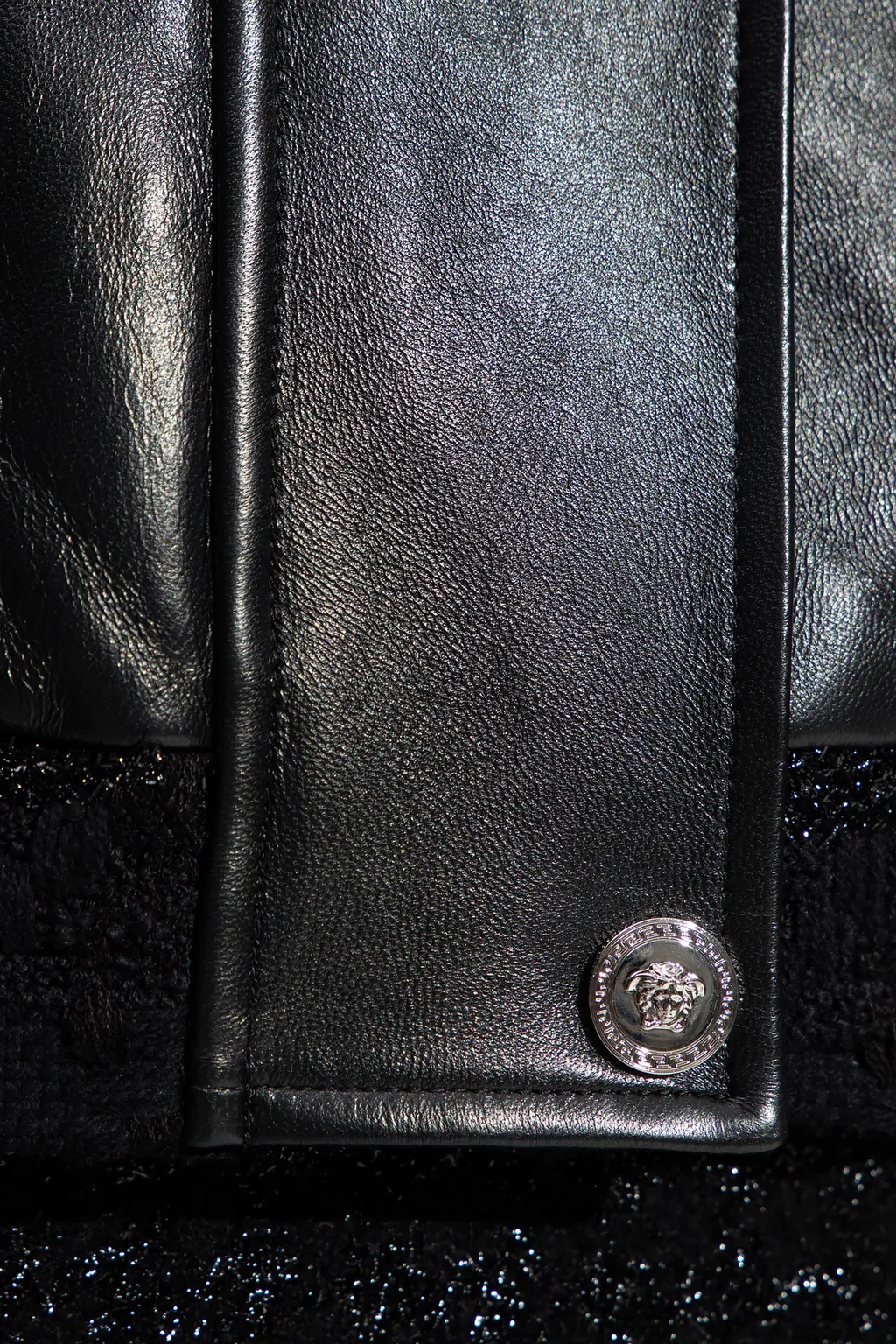 Long-Sleeved Leather Jacket