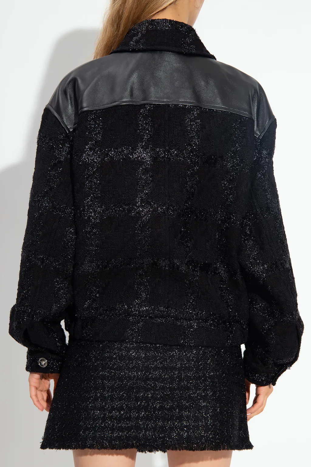 Long-Sleeved Leather Jacket