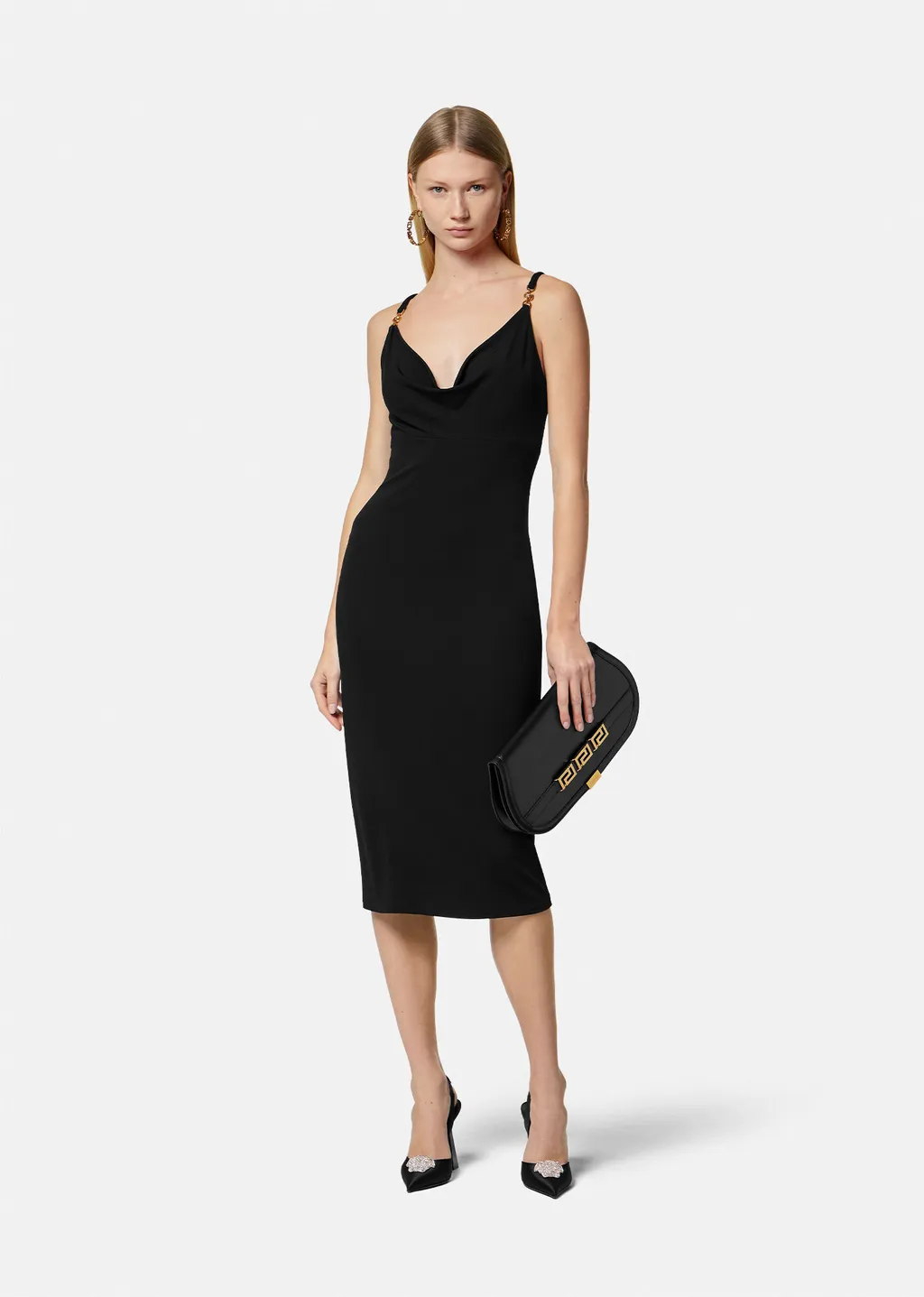 Medusa Head-Motif Straps Fitted Dress