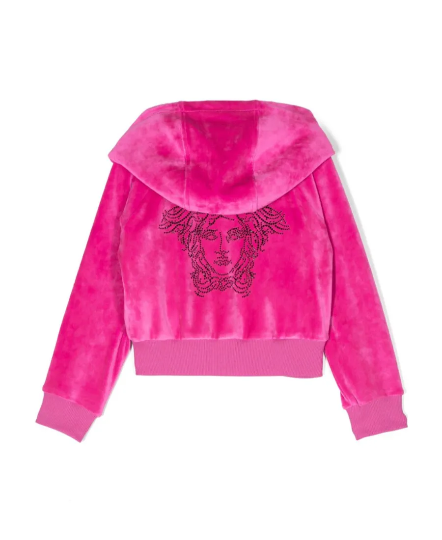 Medusa Head Logo-Embellished Zip-Up Hoodie