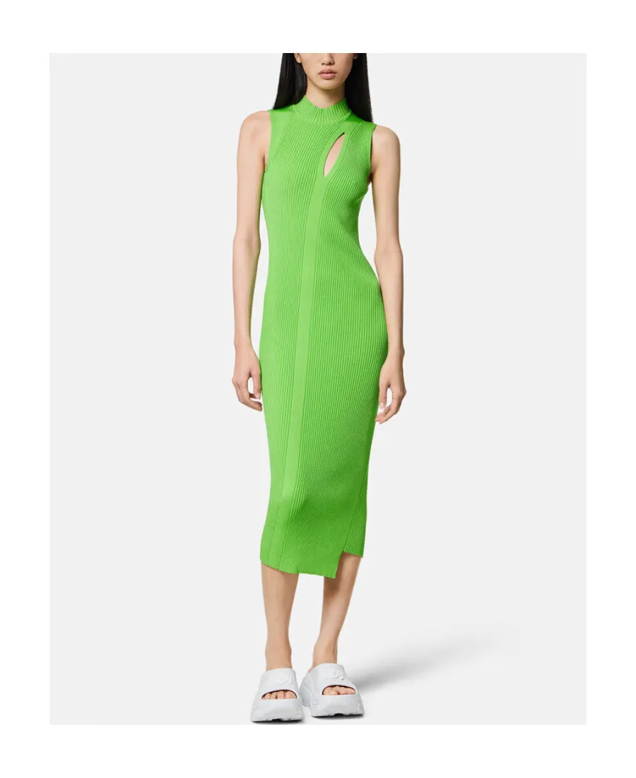 Cut-Out Detailed Sleeveless Knitted Midi Dress
