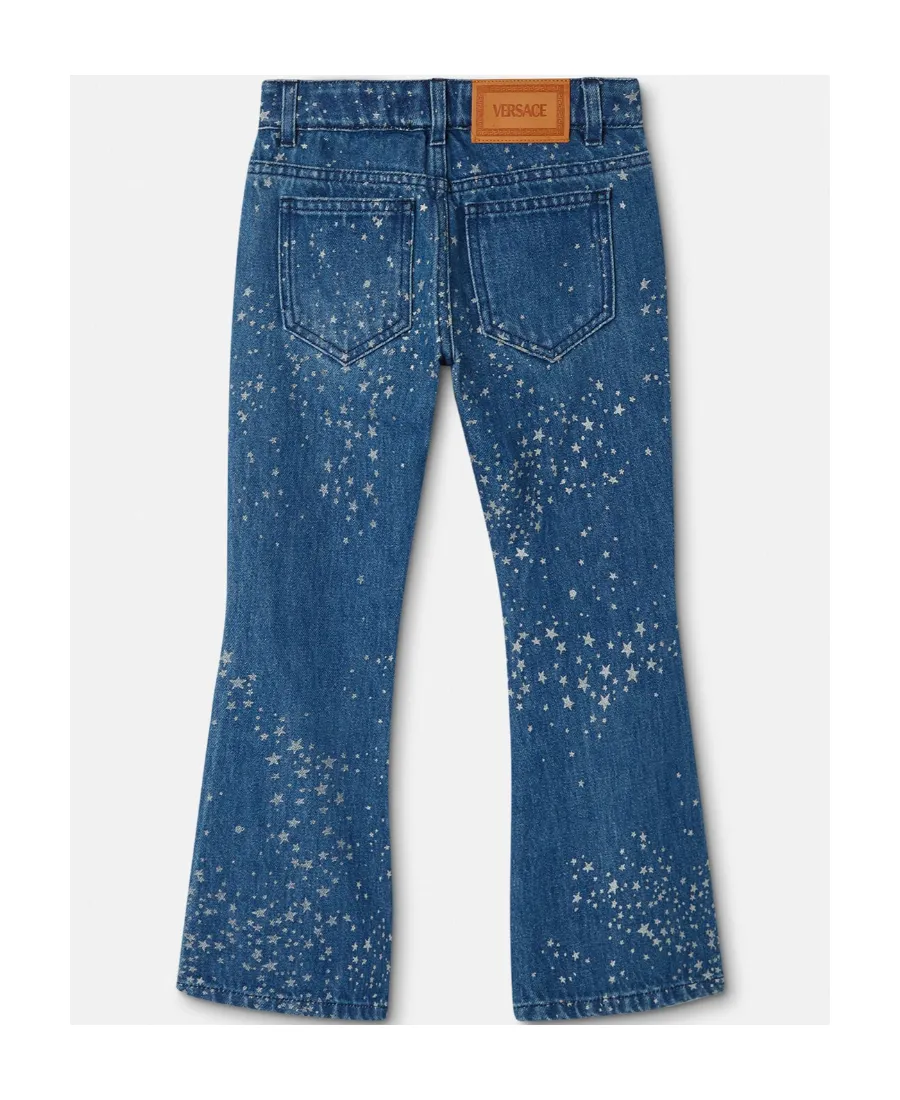 Logo Patch Star-Printed Flared Jeans
