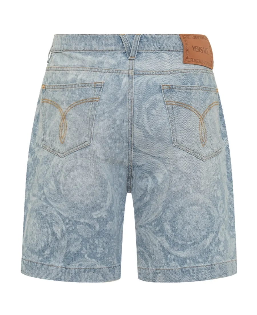 Logo Printed Denim Shorts