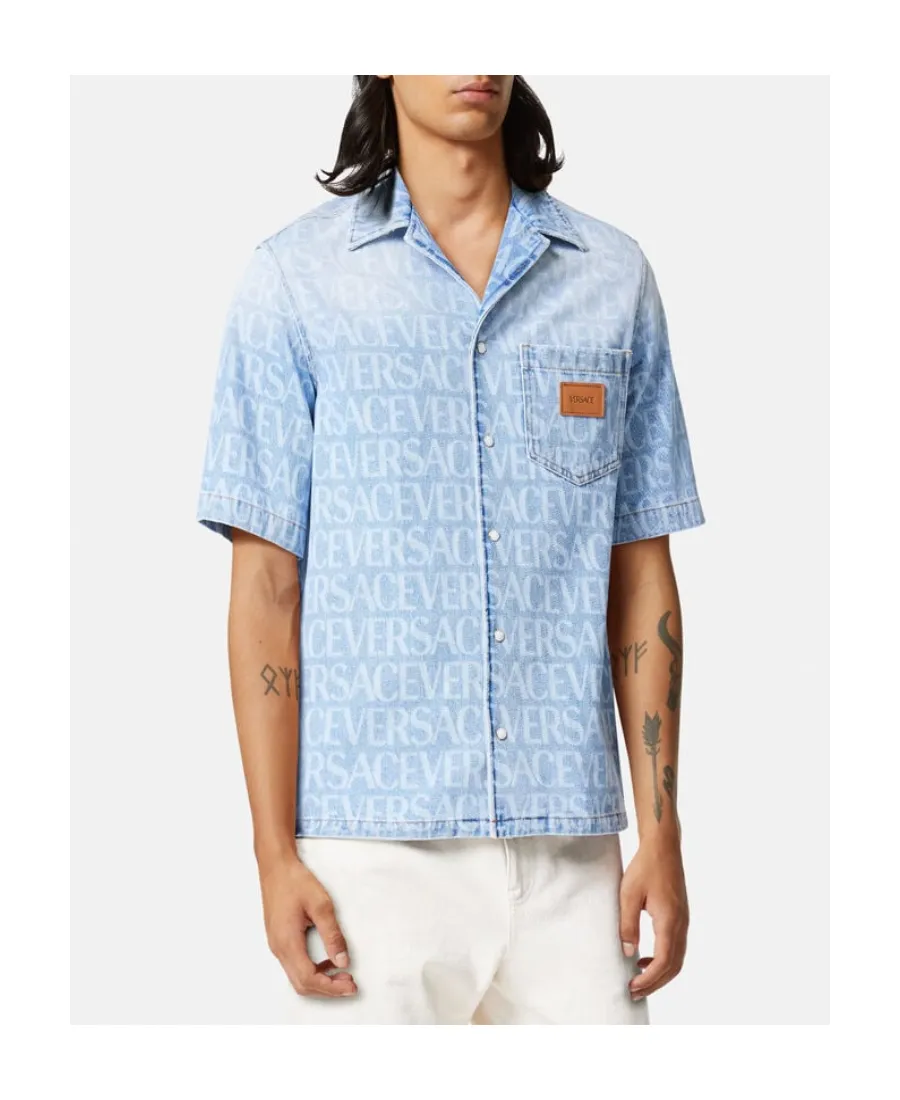 Short-Sleeved Denim Shirt