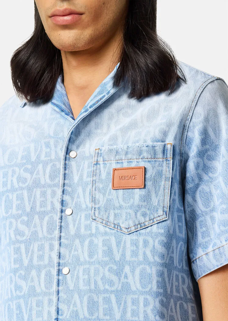 Short-Sleeved Denim Shirt