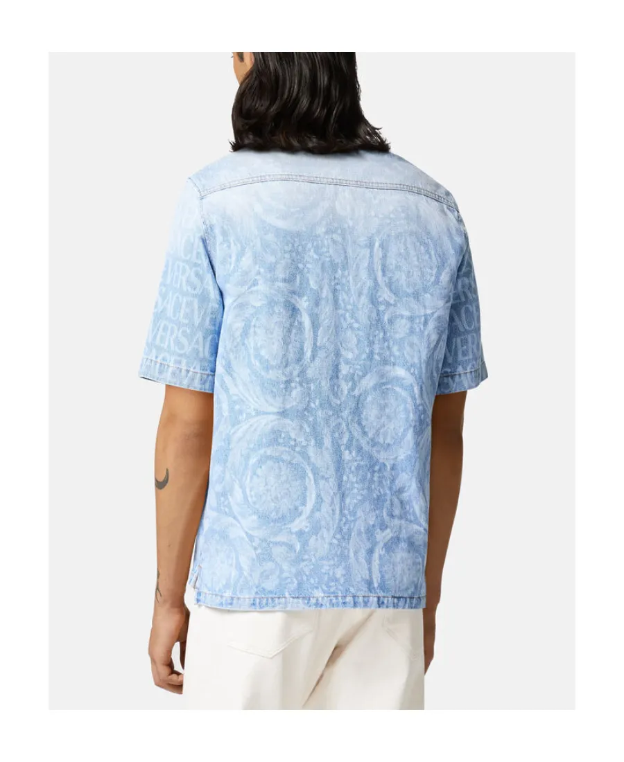 Short-Sleeved Denim Shirt