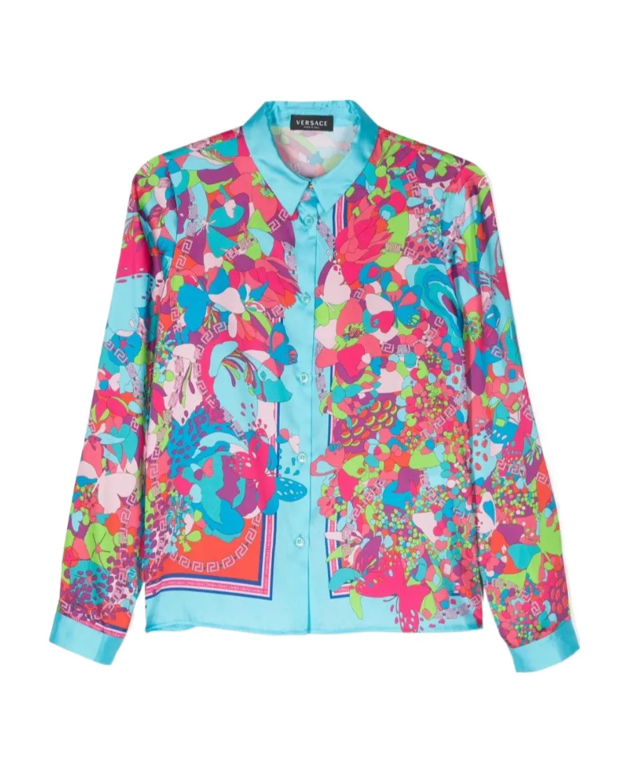 Graphic-Printed Straight Hem Shirt