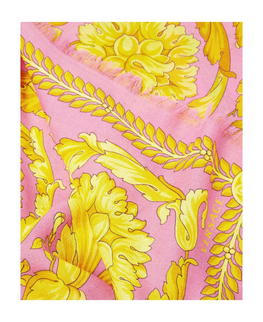 Barocco-Print Frayed Scarf