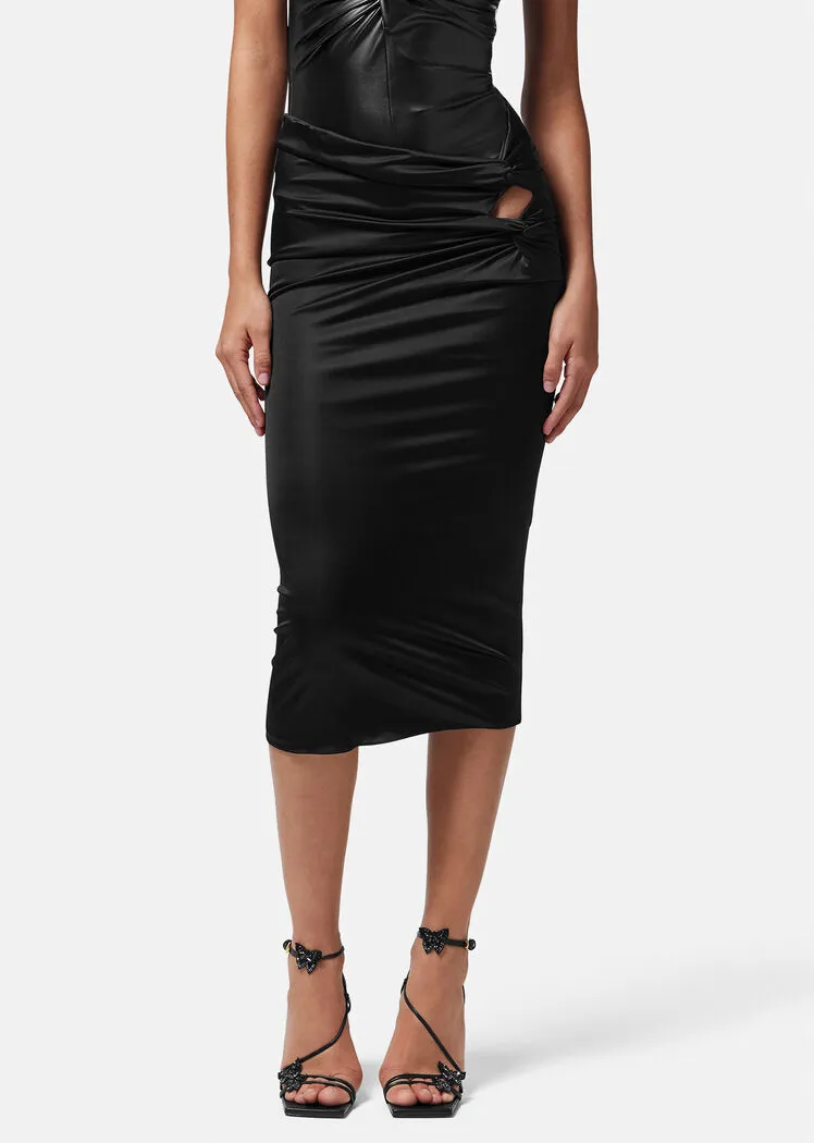 X Dua Lipa Knotted Midi Skirt