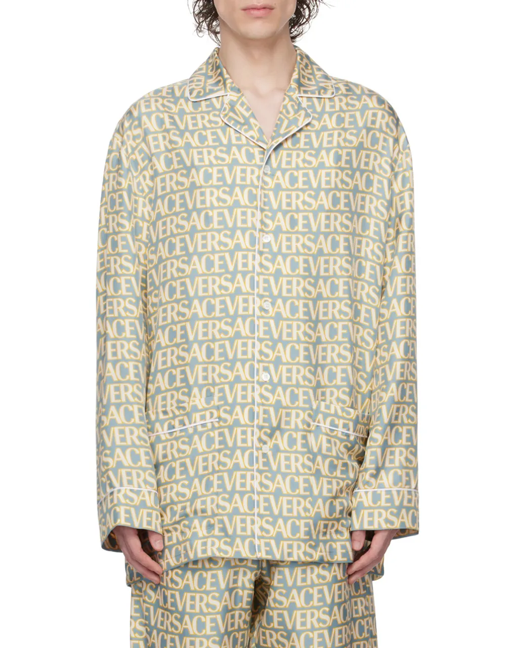 Allover Silk Pajama Shirt