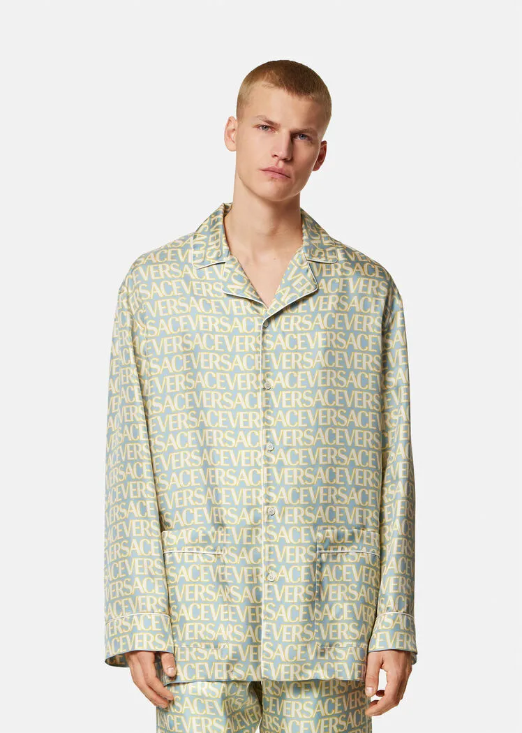 Allover Silk Pajama Shirt
