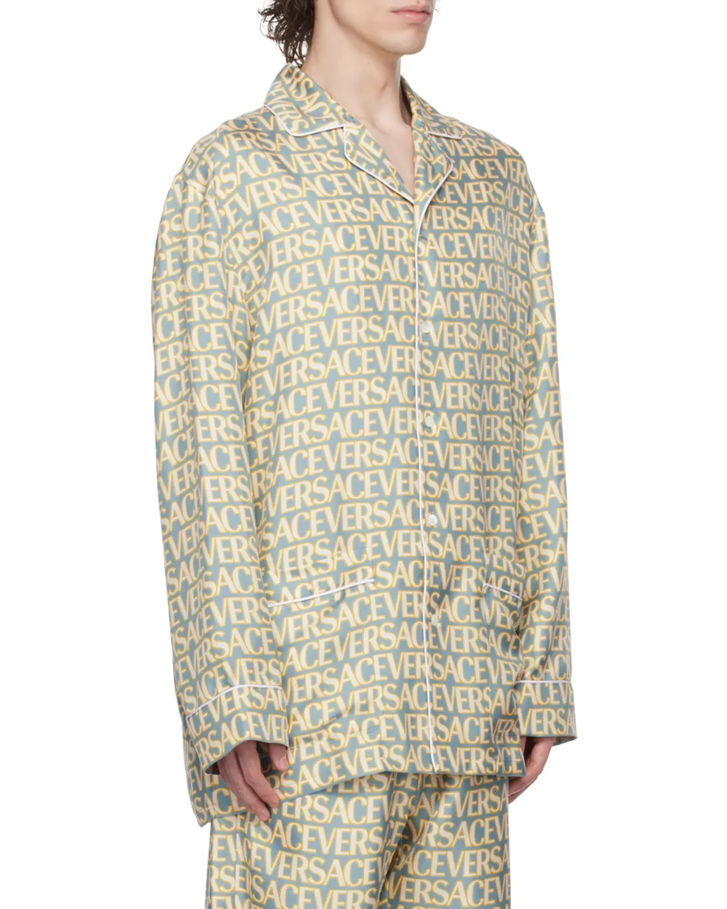 Allover Silk Pajama Shirt