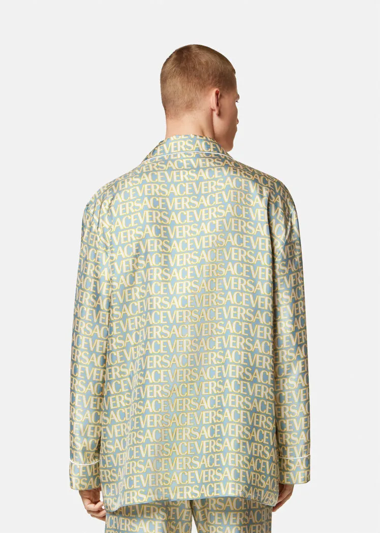 Allover Silk Pajama Shirt