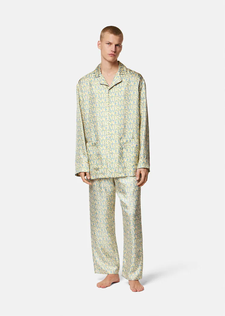 Allover Silk Pajama Shirt