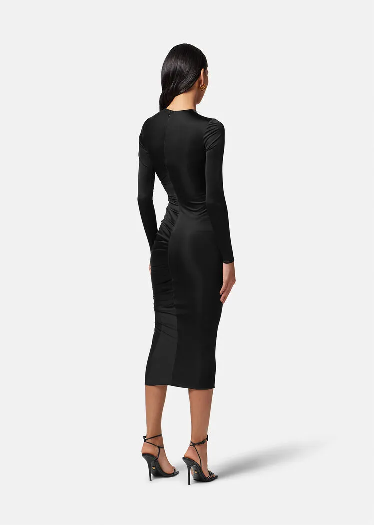 X Dua Lipa Cut Out Satin Midi Dress