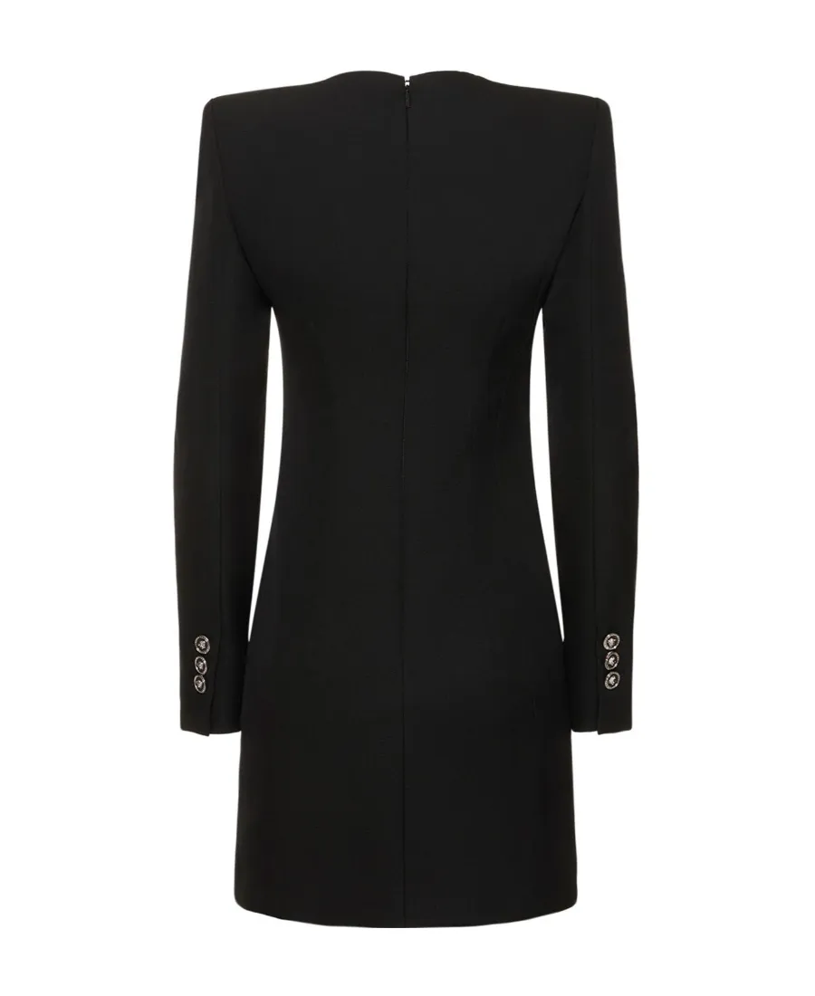 Button Detailed Long-Sleeved Dress