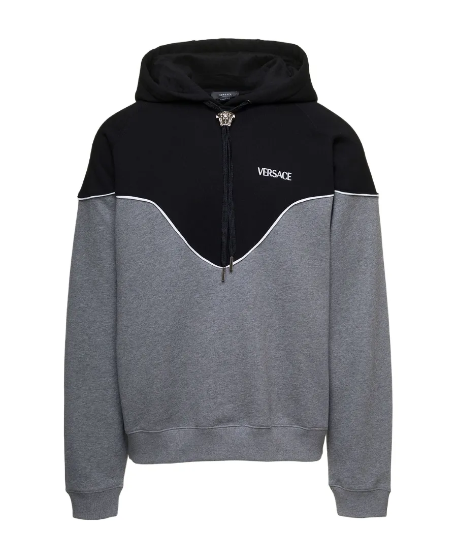 Logo Embroidered Medusa Drawstring Hoodie