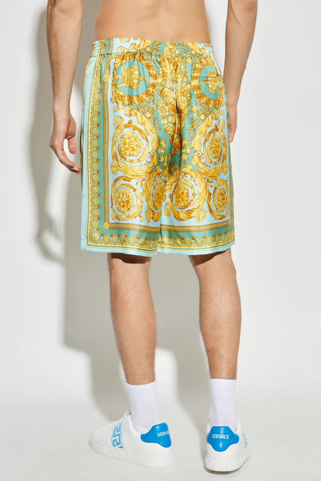 Barocco-Printed Elasticated Waistband Shorts