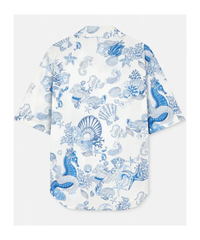 Coral Theatre Allover Printed Short-Sleeved Shirt