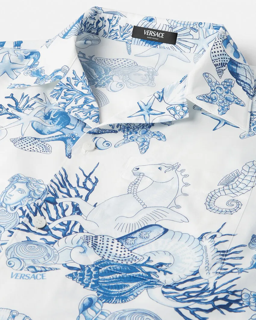 Coral Theatre Allover Printed Short-Sleeved Shirt
