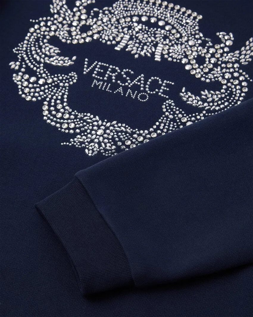 Logo Embellished Long Sleeved Dress
