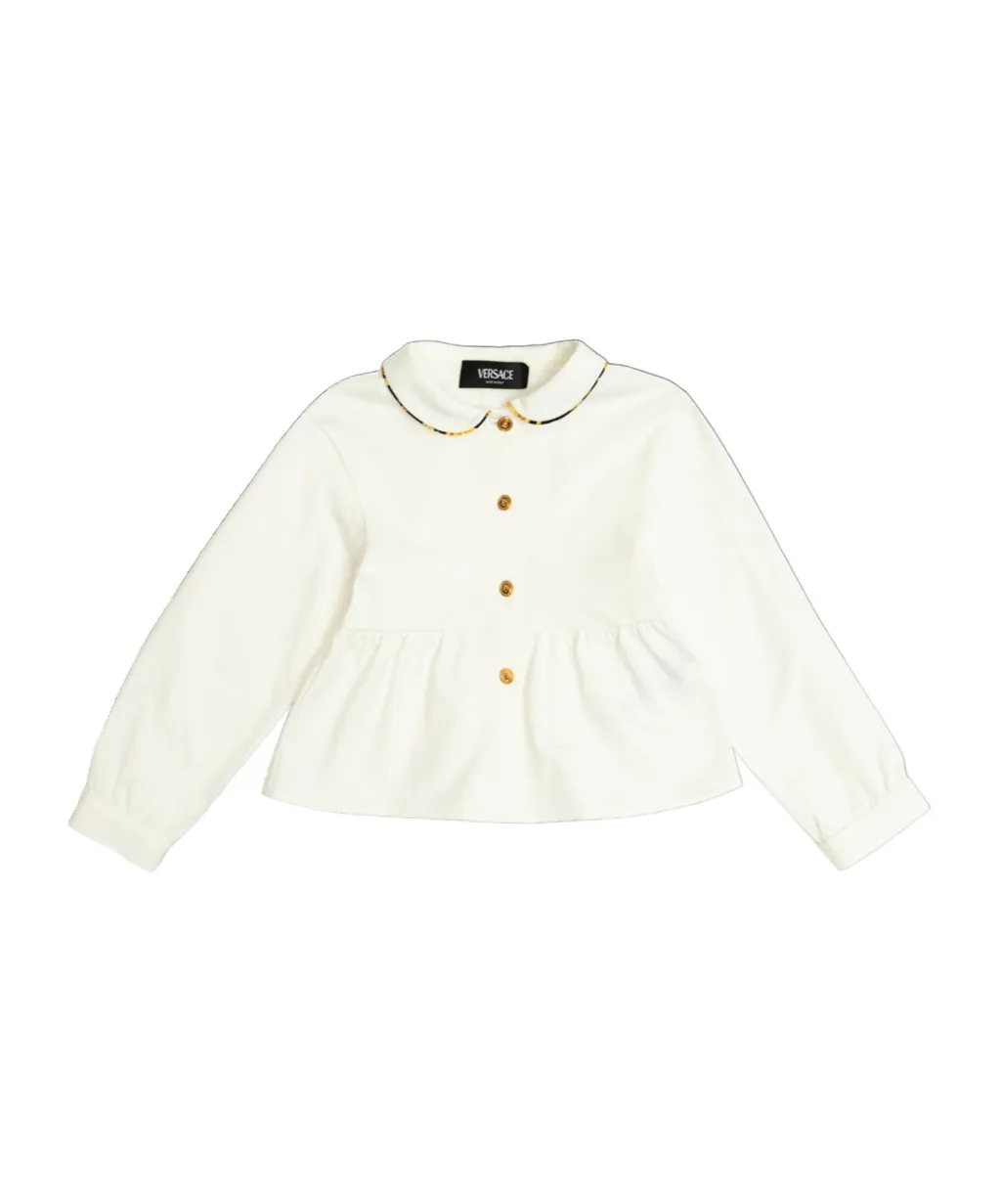 Long Sleeved Collar Ruffled Shirt