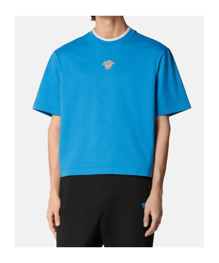 Medusa Head Embroidered Crewneck T-Shirt