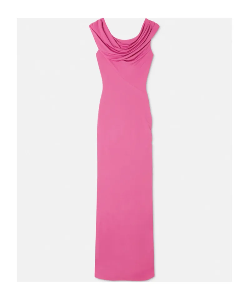 Safety Pin Detailed Draped Dress
