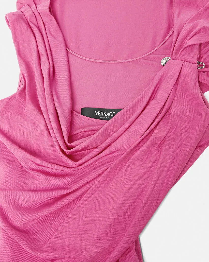 Safety Pin Detailed Draped Dress