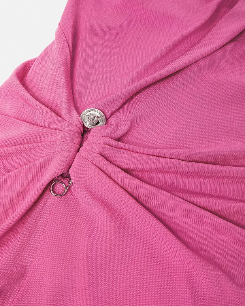 Safety Pin Detailed Draped Dress