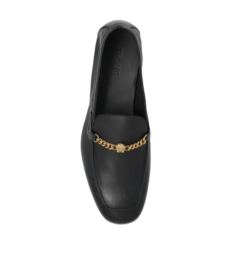 Medusa Chain Detailed Slip-On Loafers