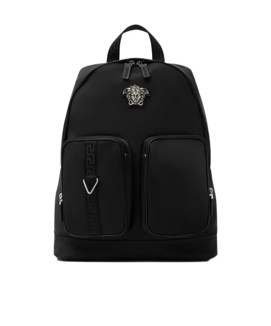 Medusa Head Motif Zipped Backpack