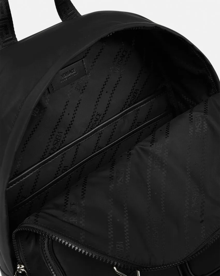 Medusa Head Motif Zipped Backpack