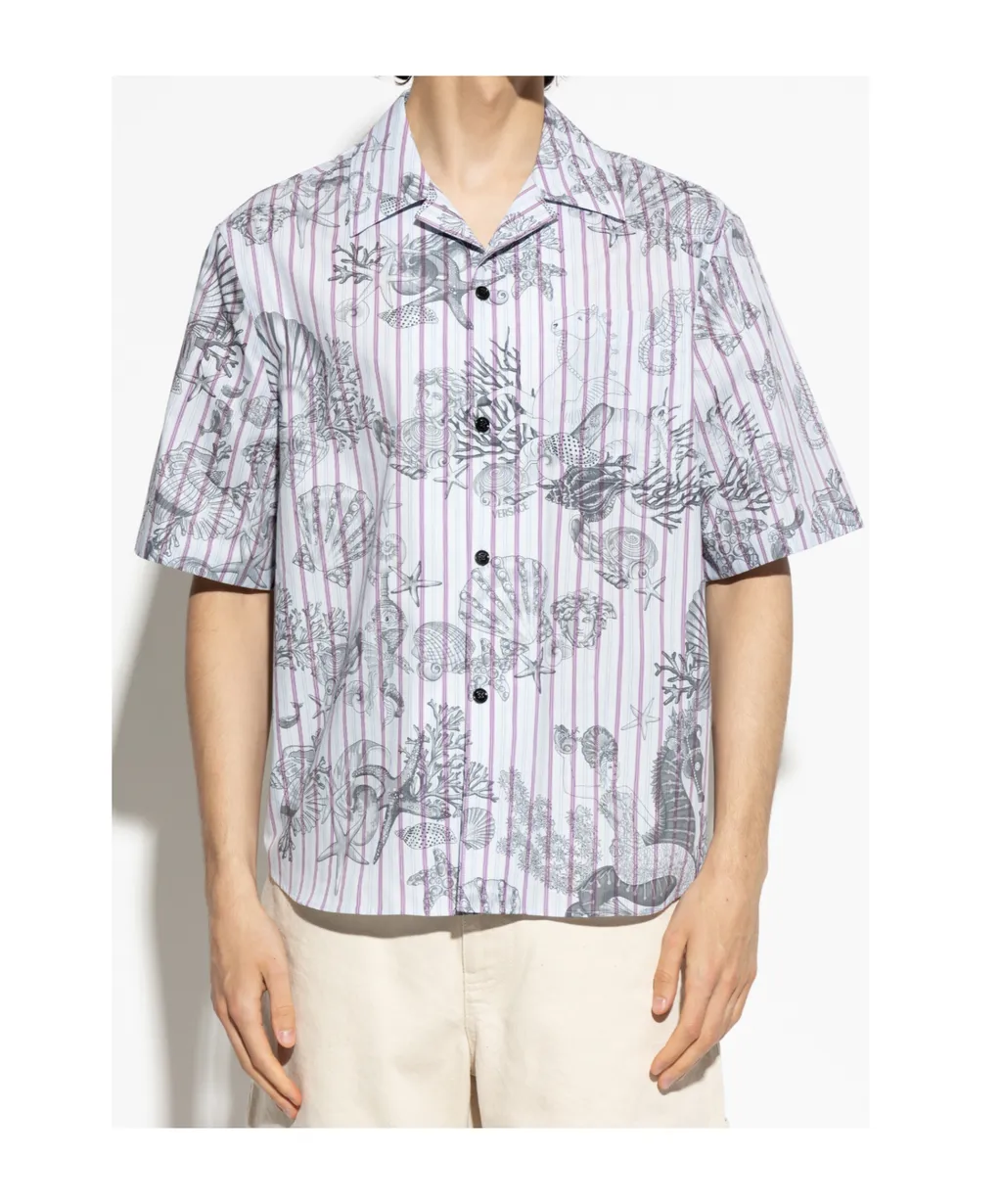 Pattern-Printed Short-Sleeved Shirt