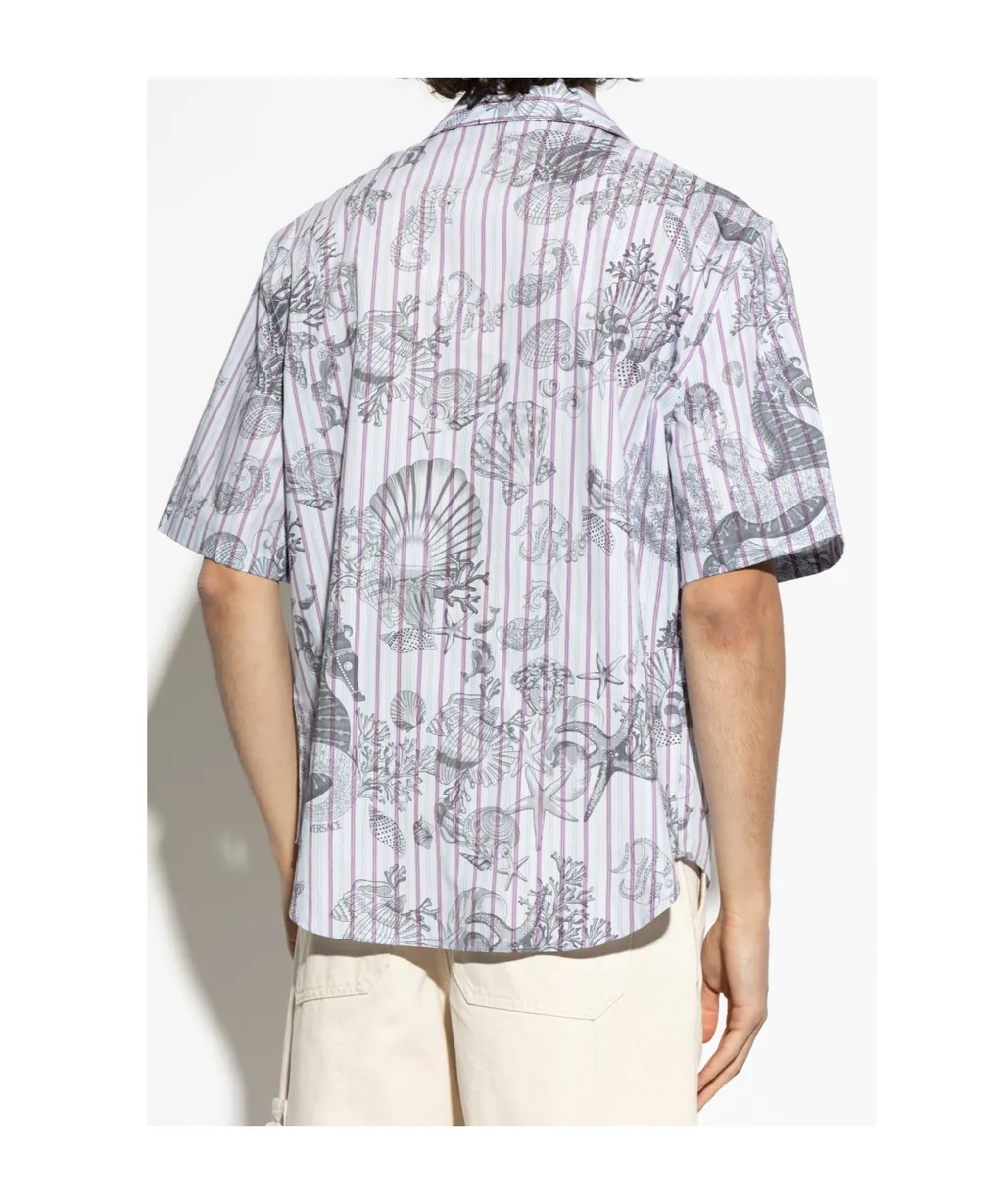Pattern-Printed Short-Sleeved Shirt