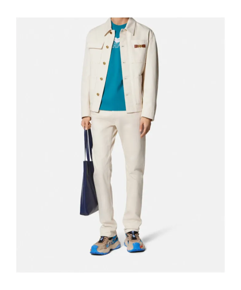 Logo-Patch Tapered Leg Jeans