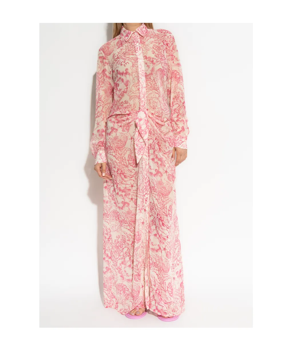 Long-Sleeved Draped Dress