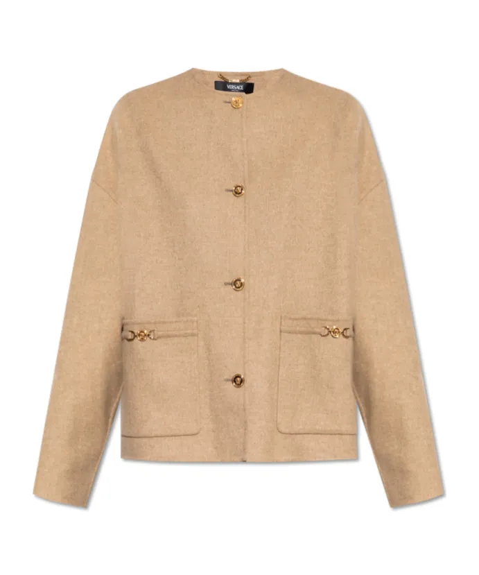 Crewneck Button-Up Jacket