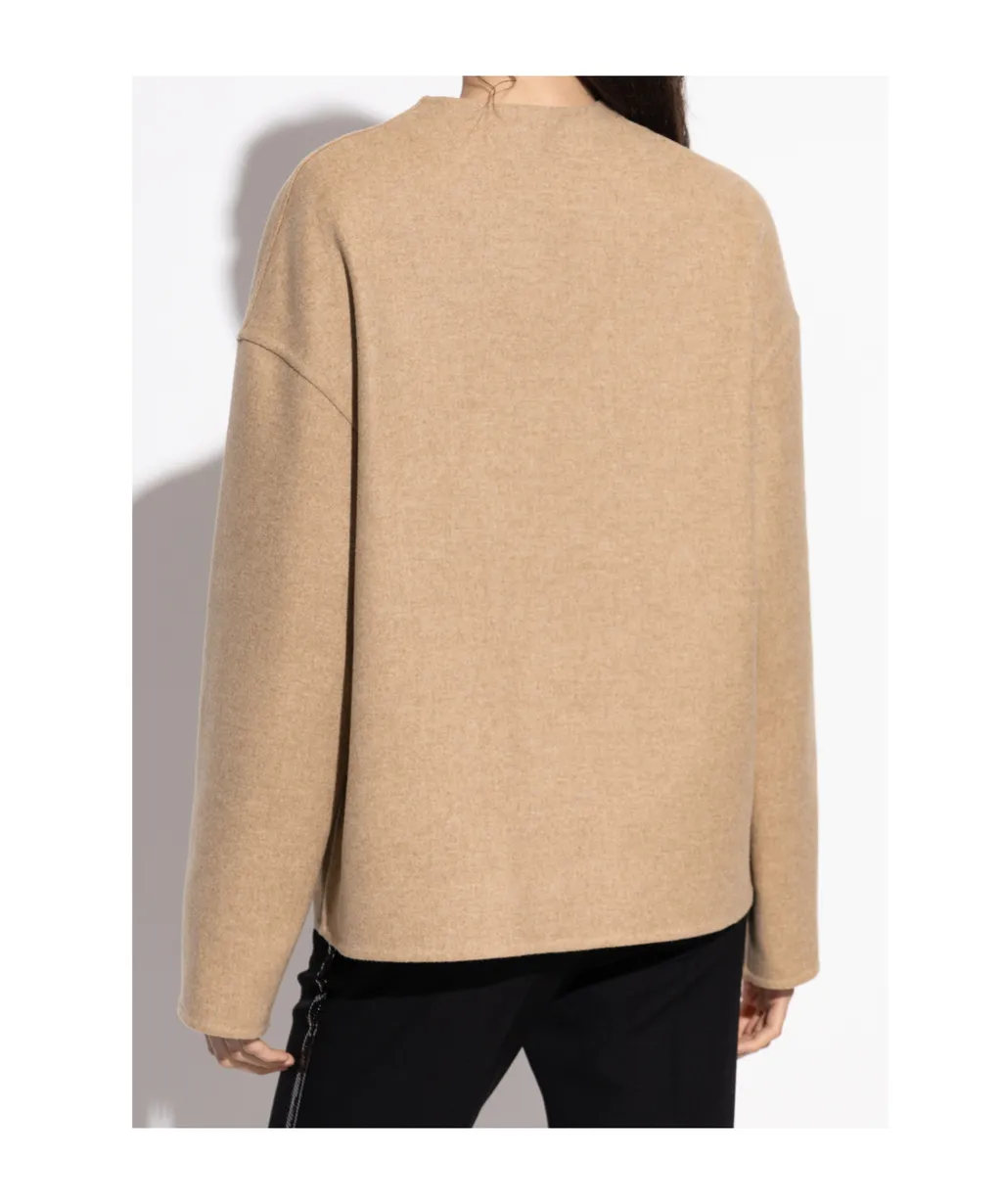 Crewneck Button-Up Jacket