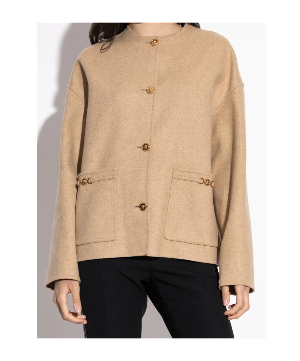 Crewneck Button-Up Jacket