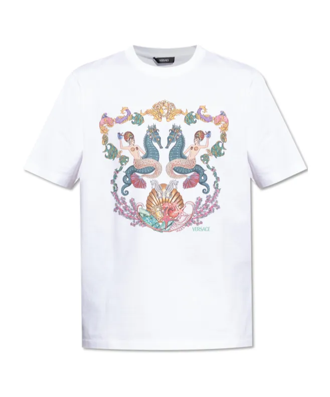 Pattern-Printed Crewneck T-Shirt