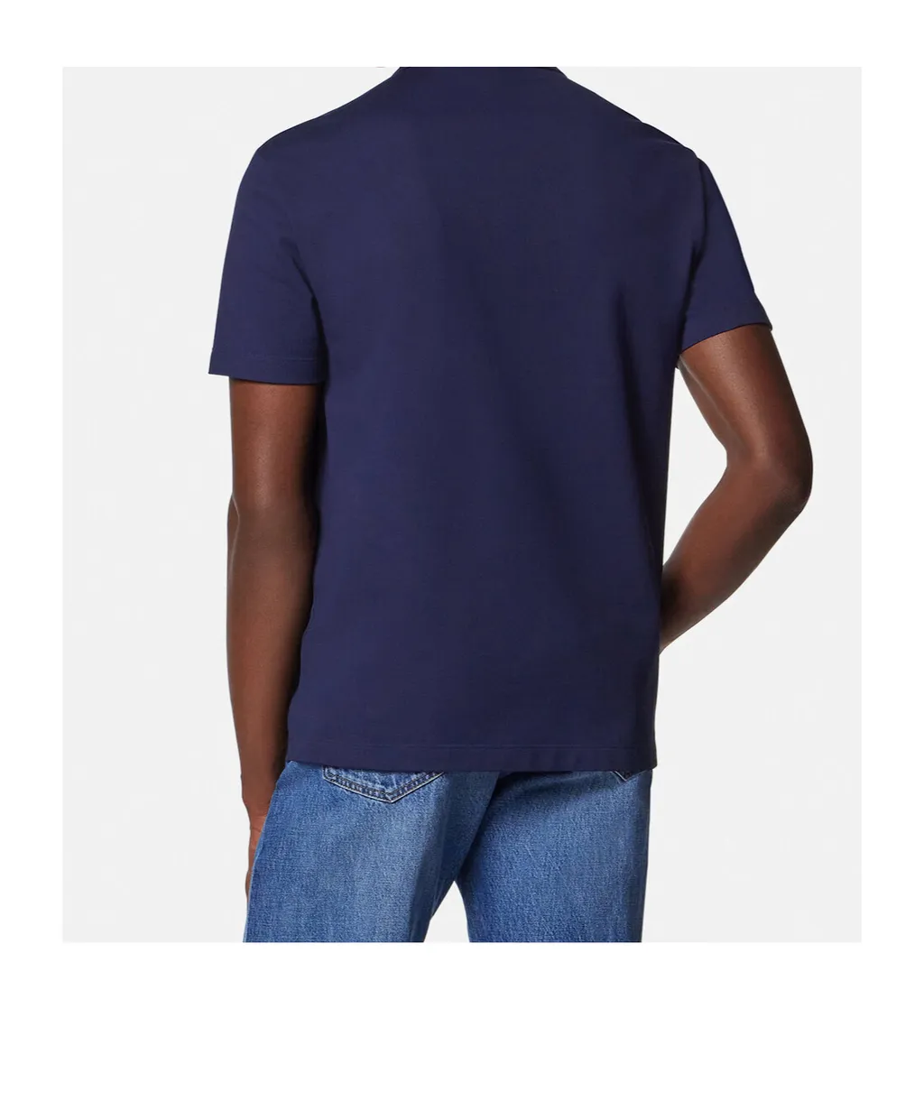 Greca Short-Sleeved Straight Hem Polo Shirt