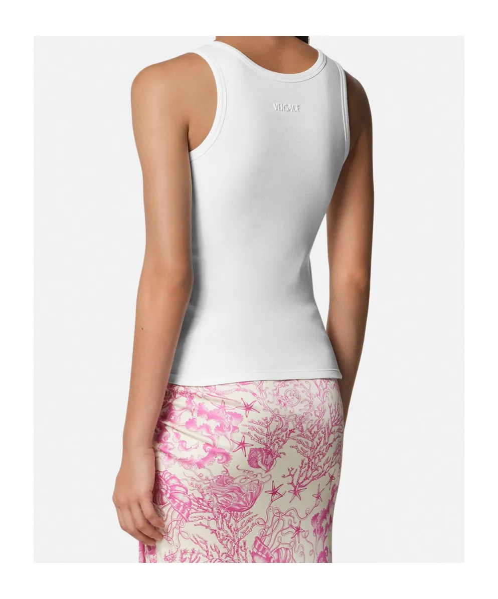 Safety-Pin Detailed Ribbed Top
