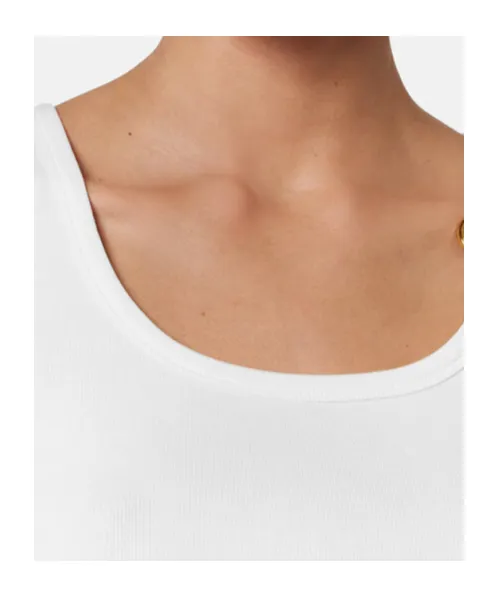 Safety-Pin Detailed Ribbed Top