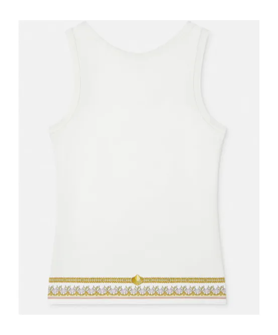 Pattern-Printed Sleeveless Top