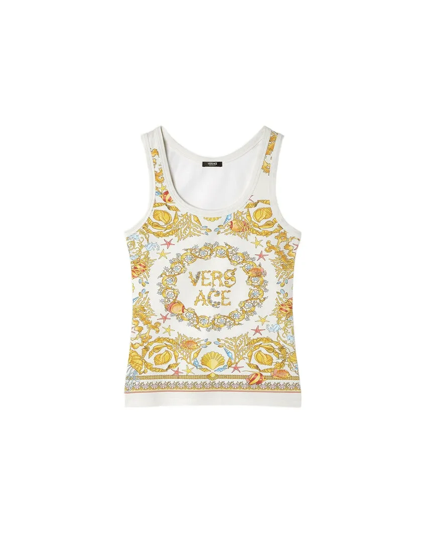 Pattern-Printed Sleeveless Top