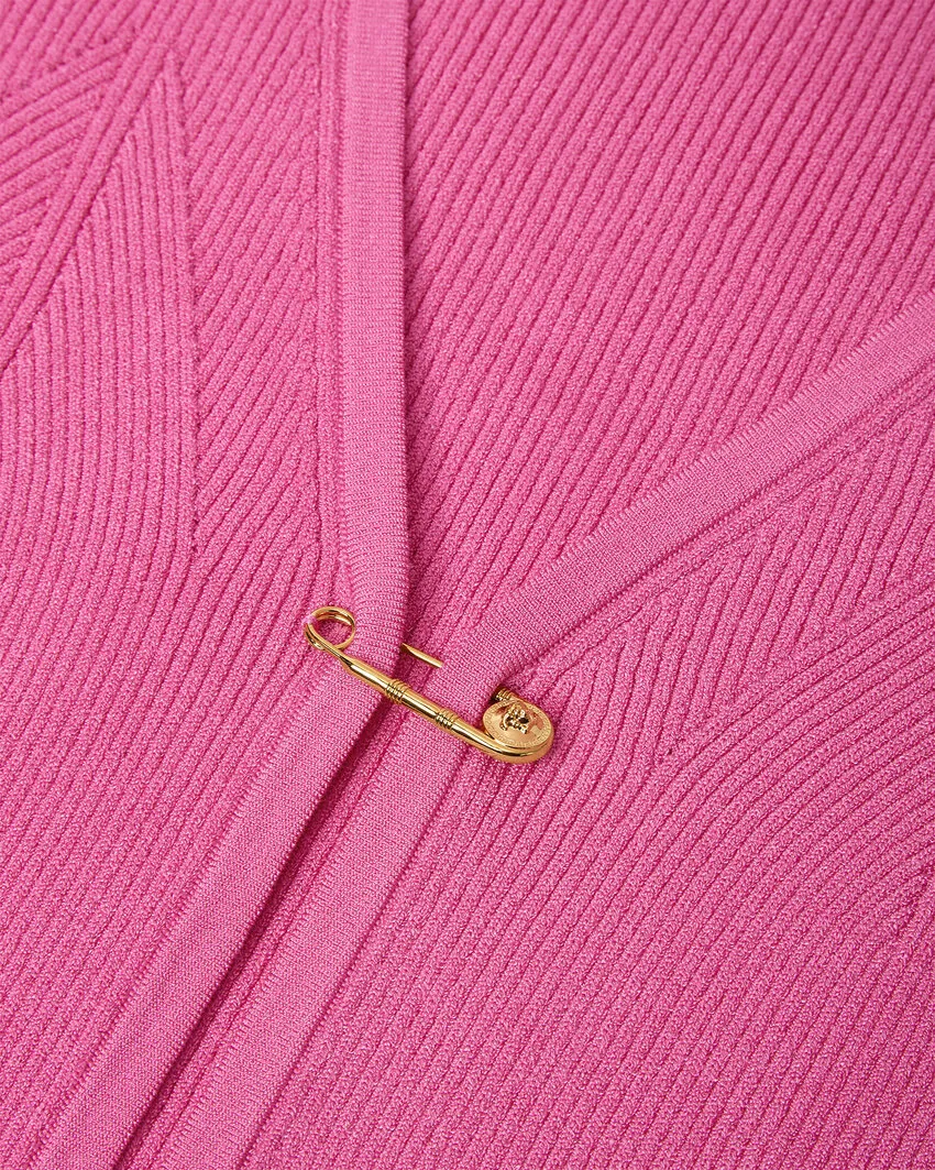 Safety Pin Fastened Cardigan