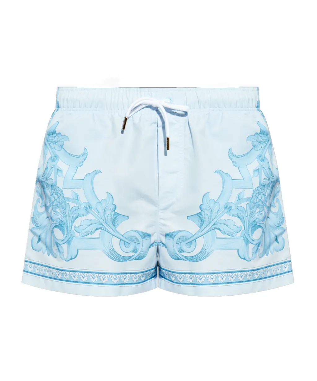 Ornamental-Print Swim Shorts